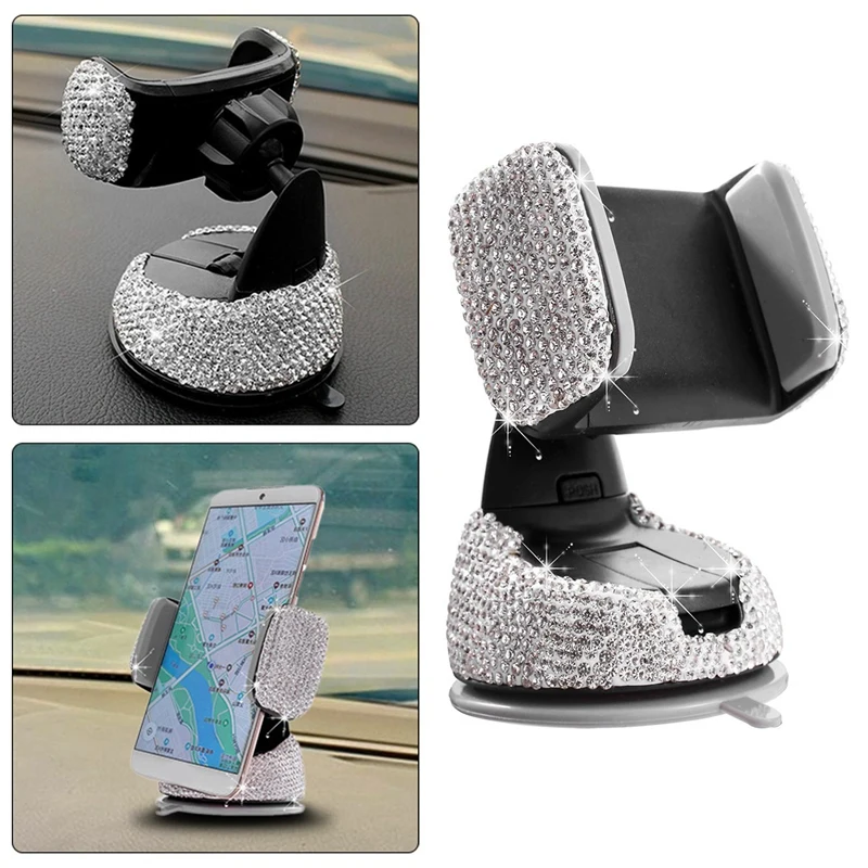 

Universal 360 Degree Car Phone Holder for Auto Dashboard and Air Vent with DIY Crystal Diamond Type for Toyota