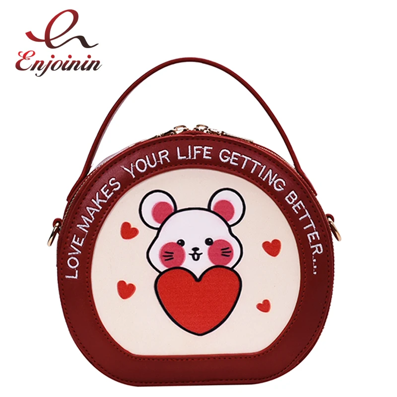 Забавные женские модные кошельки и сумочки с милым рисунком сердца мыши сумка
