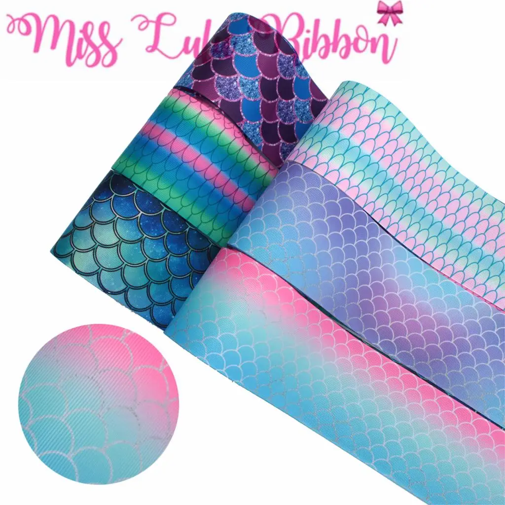 16 мм 75 серия шкал градиентные цвета напечатанные Grosgrain/Foe ленты DIY Волосы Bowknots 50