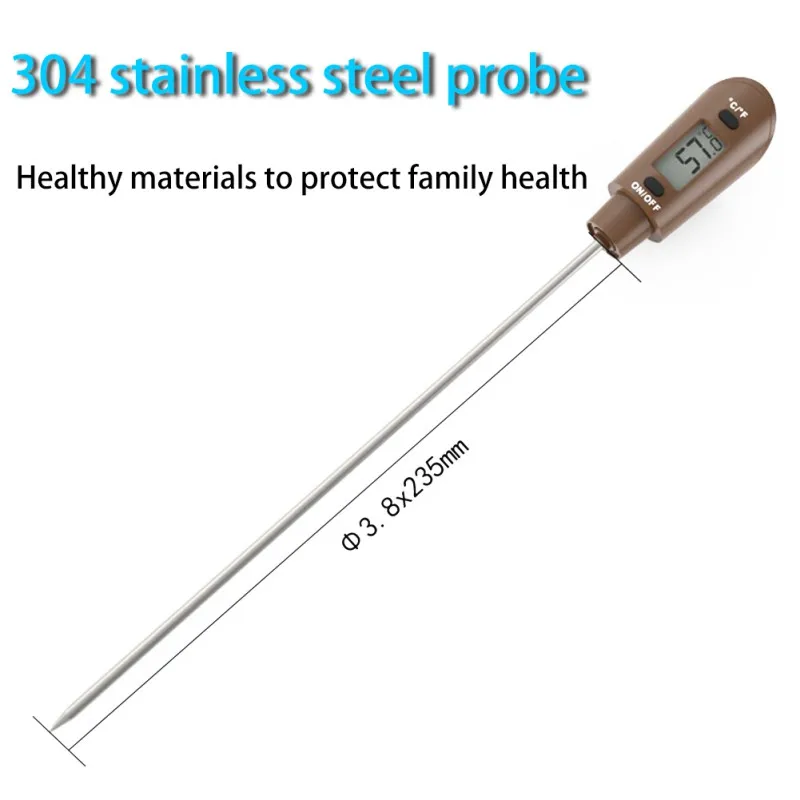 

Digital Digital Cooking Thermometer Double Use Silicone Scraper Spatula Cooking Food BBQ Meat Thermometer Baking Tool A