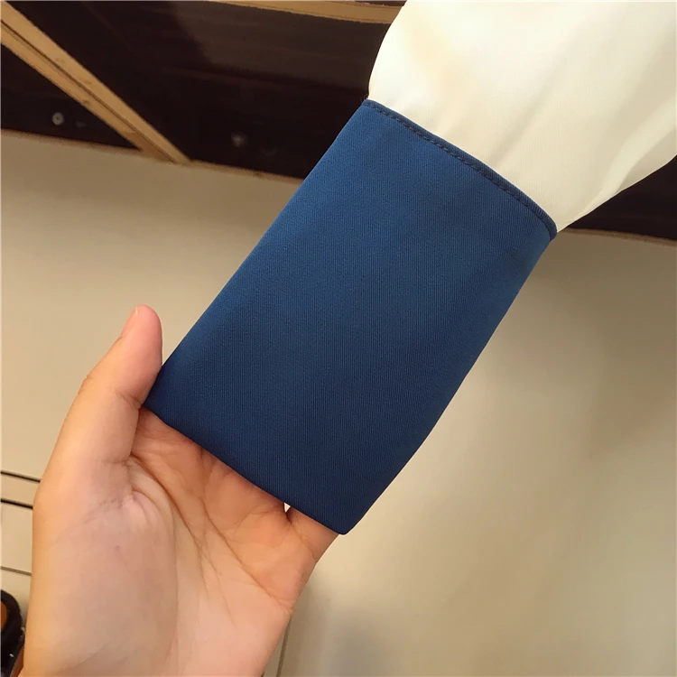 Женское длинное платье-годе L-4XL голубое однобортное платье контрастных цветов с