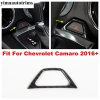 car abs emergency light button frame decor cover trim carbon fiber look accessories interior for chevrolet camaro 2016 2020