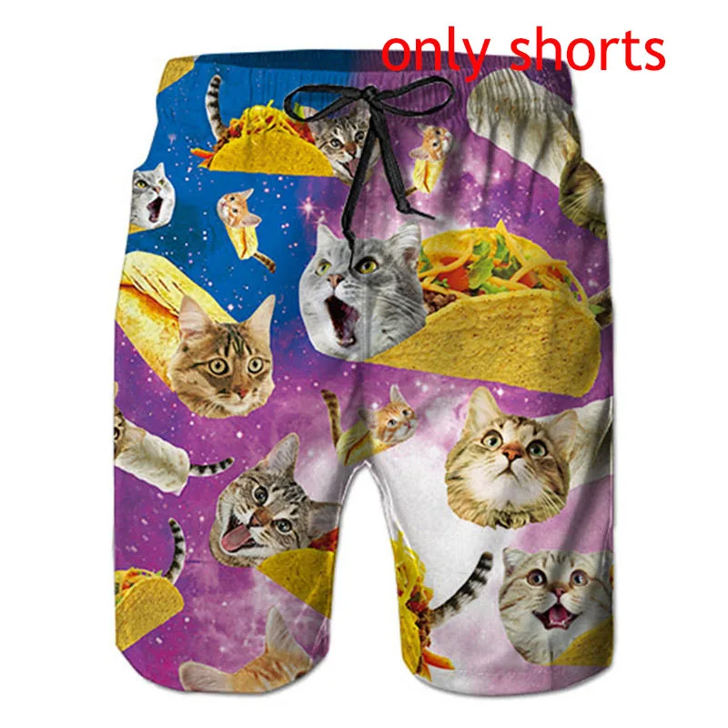 only shorts Мужской комплект из 2 предметов, Гавайские рубашки, шорты, ананас, 3d принт, мужские с коротким рукавом, гавайская рубашка, шорты, брюки, костюм из двух предметов - Цвет: only shorts