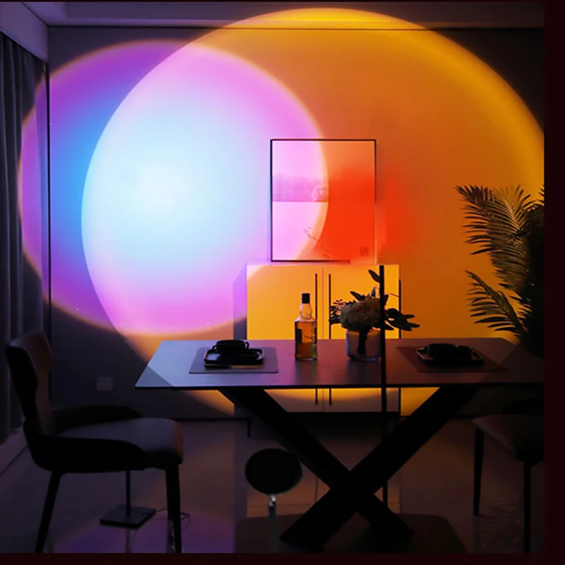 Проекционная лампа С закатом Радужный ночник проектор с светодиодная настольная