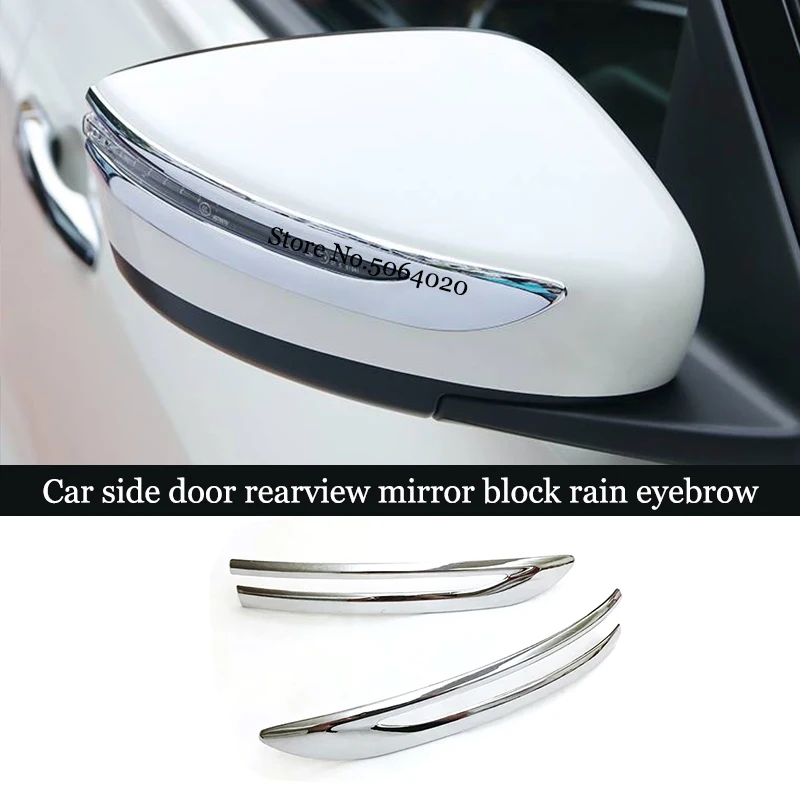 

For Nissan Note E12 Hatchback 2016-2020 ABS Chrome Car side door Rearview mirror decoration strip Cover Trim Accessories 2pcs