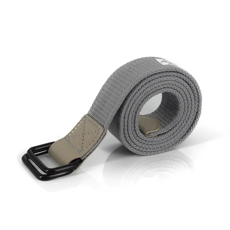 

TJ-TianJun Double Square Buckle Solid Color Canvas Belt Young Pepole Label Woven Waistband Student Causal Overalls Jeams Girdle