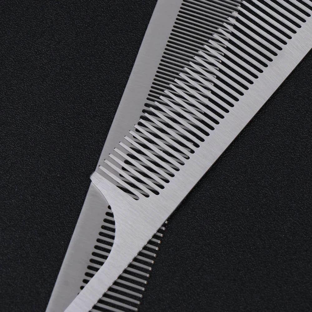 

2 Pcs Thin Stainless Steel Hair Comb Hair Salon Hairdressing Steel Comb Hair Cutting Metal Comb for Home Travel