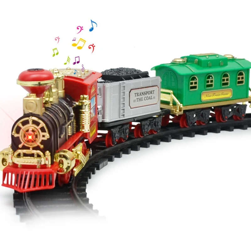 

Дети света и звук Рождественский Электрический поезд набор железная дорога игрушка для трека детский домашний поезд, комплекты для детей, п...