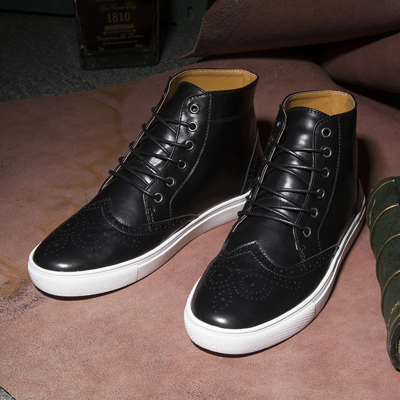 

Zapatos Casuales Leisure Shoes Men Casual Leather Man High Top Sneakers For Sapato Causal Mens Hot Sale Sapatos