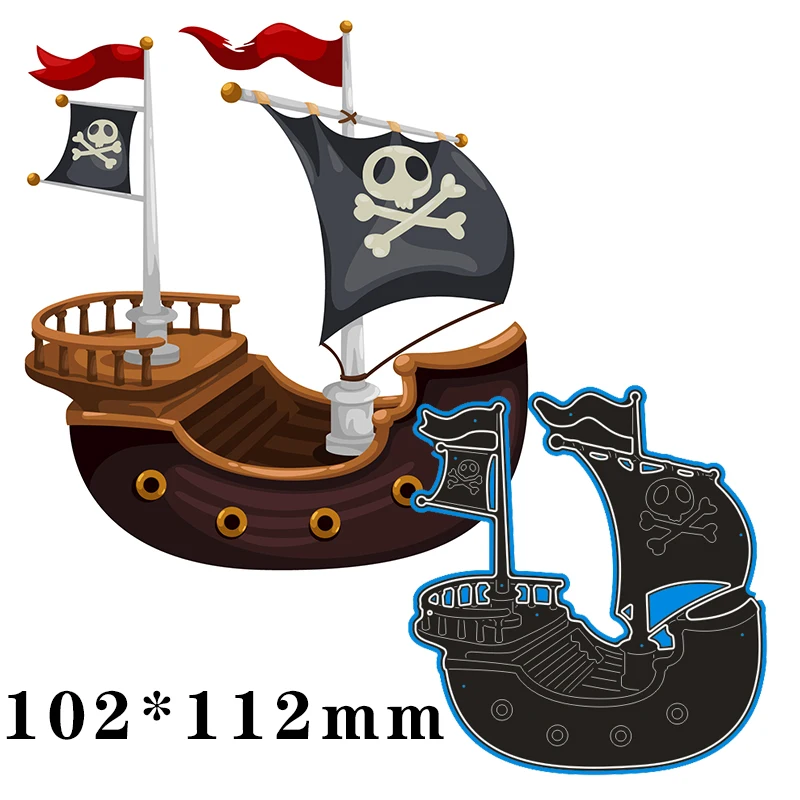 Резка металла умирает Пиратский корабль для 2020 Новый Трафареты DIY бумажные
