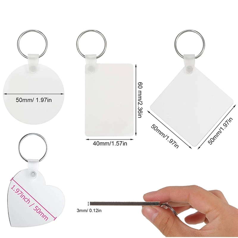 

30Pcs Sublimation Keychain Blanks Set with Tassels, 2inch Sublimation Blanks Keychain for DIY Keychain Crafting