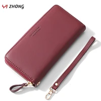 yizhohng leather luxury wallet for women wristband clutch wallets female card holder phone pocket purses ladies purse carteras