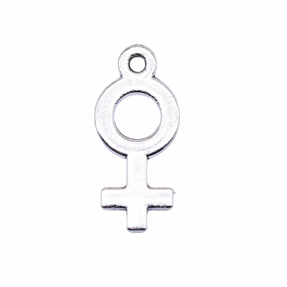 

Tristana 60pcs 18x8mm Antique Silver Color Female Symbol Charms Pendant For Jewelry Making DIY Jewelry Findings