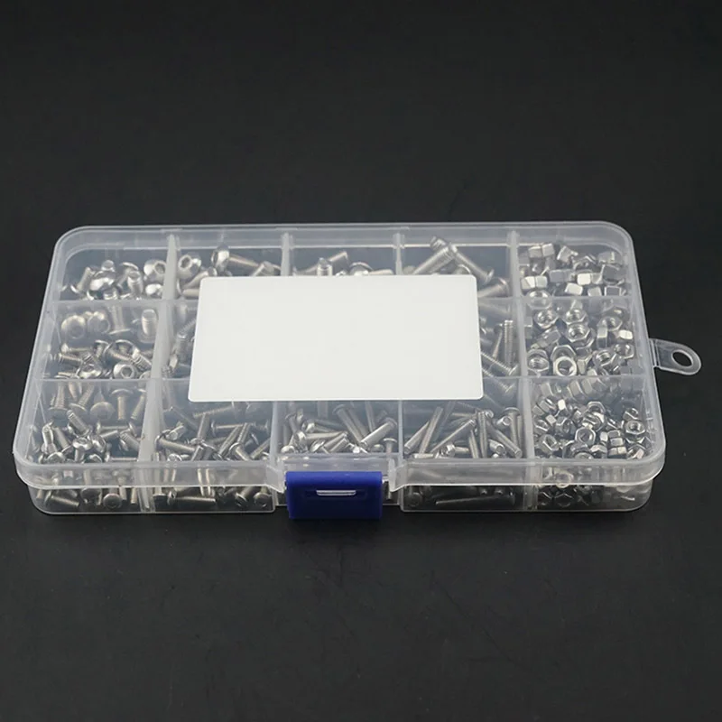 480 шт. M2 M3 M4 набор винтов с коробкой для хранения из нержавеющей стали