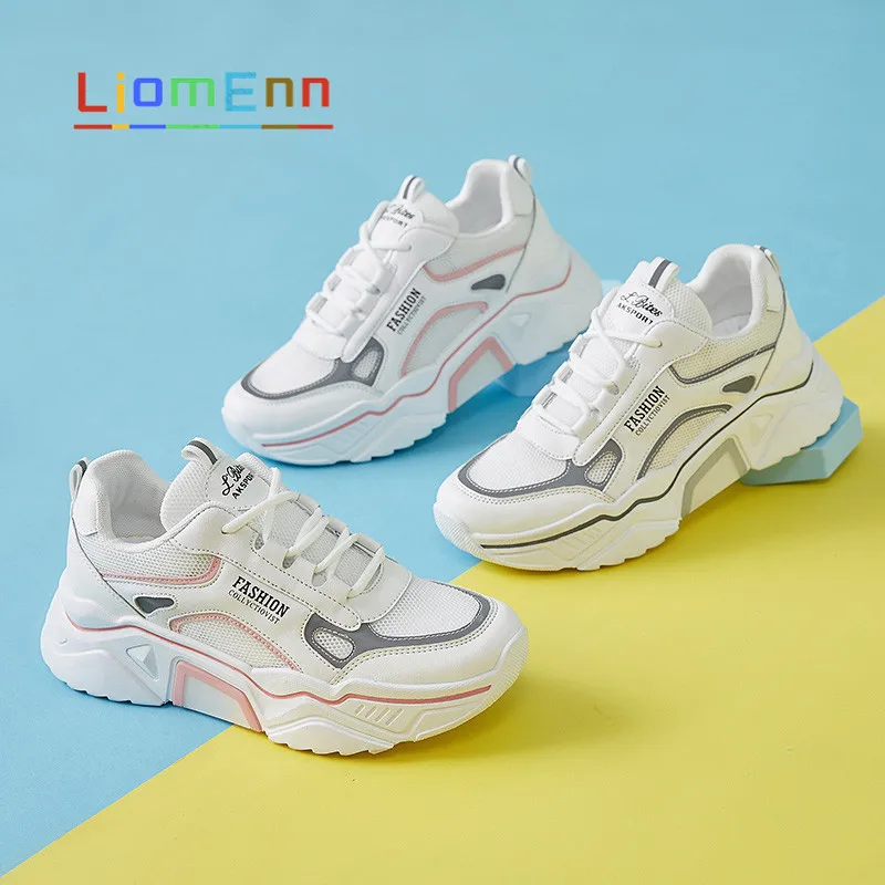 

Women's White Chunky Sneakers Women Shoes 2021 Summer Ladies Designer Platform Casual Sport Vulcanized Shoes Tennis Basket Femme