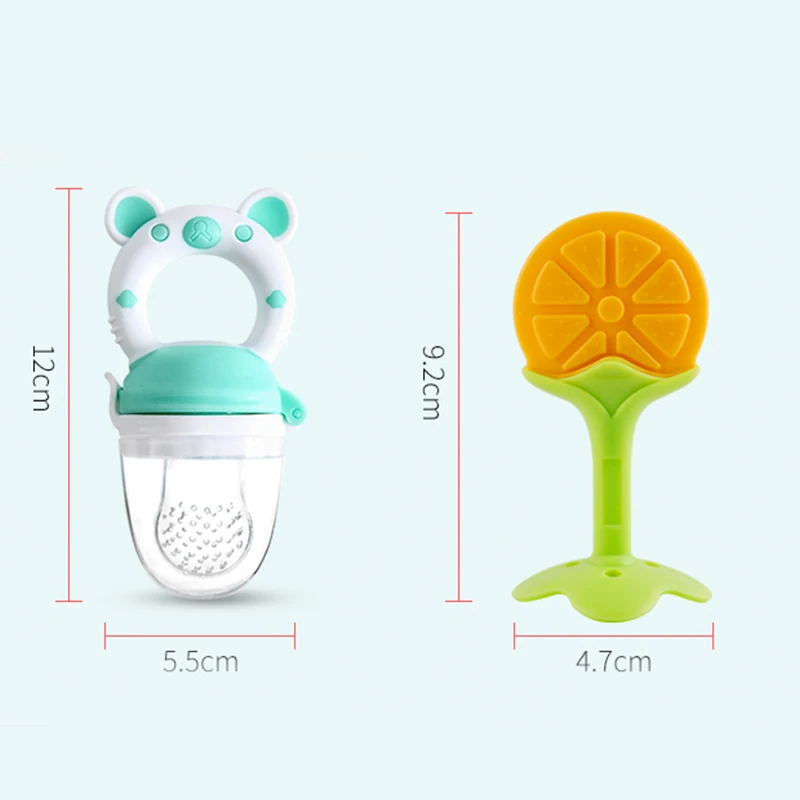 

5pcs/Pack Baby Teething Toys for Babies 0-6 Months Teethers Freezer Safe Soft Silicone Fruit Giraffe Teethers Set Gifts