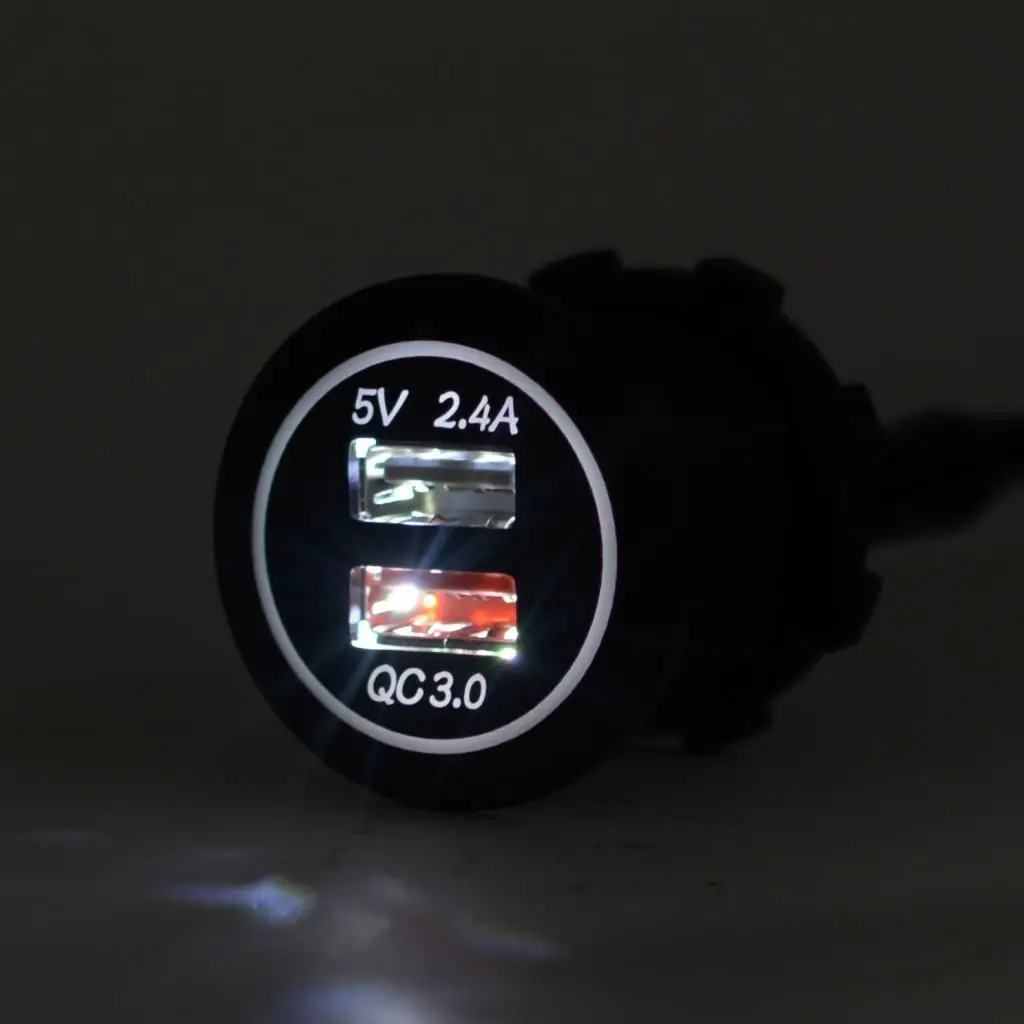 

Dual Port USB Motorcycle Car Charger Quick Charge 3.0 for Mobile Phone, for Camera, for MP3