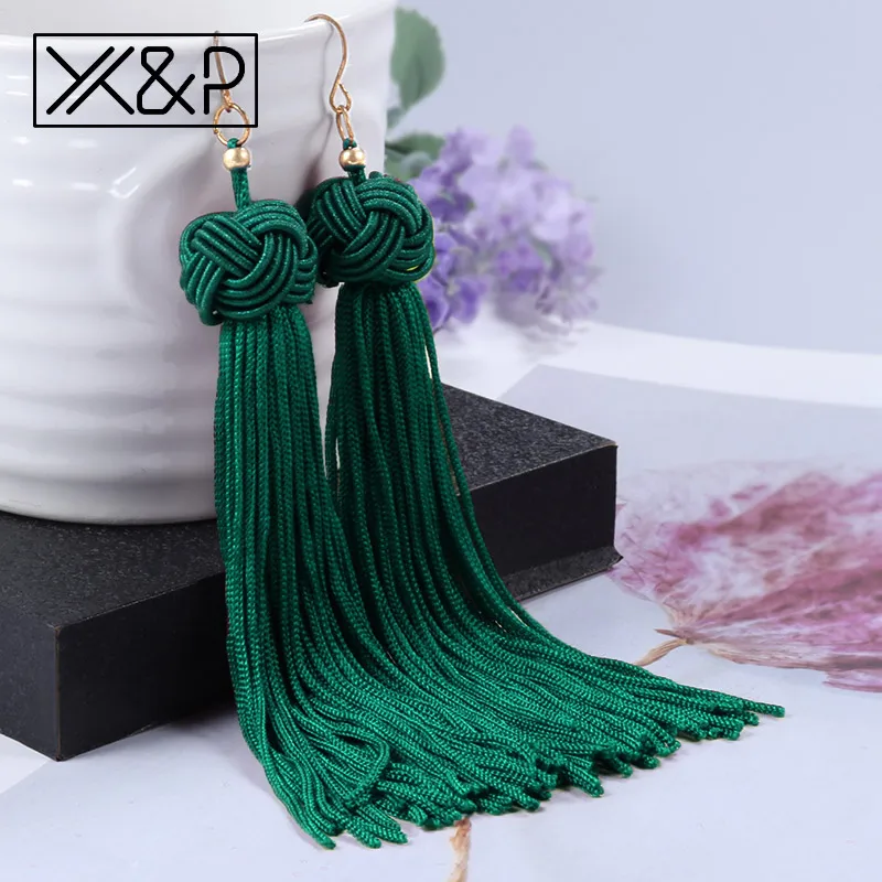 

X&P Vintage Ethnic Long Tassel Drop Earrings for Women Lady Fashion Bohemian Statement Fringe Dangle Women Earring 2018 Jewelry
