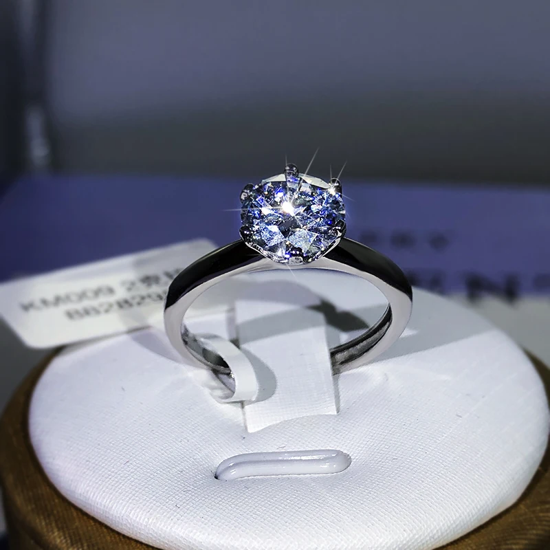 

925 Sterling Silver Shiny Moissanite Ring for Women's Engagement Wedding Ring for Women Jewelry Gift