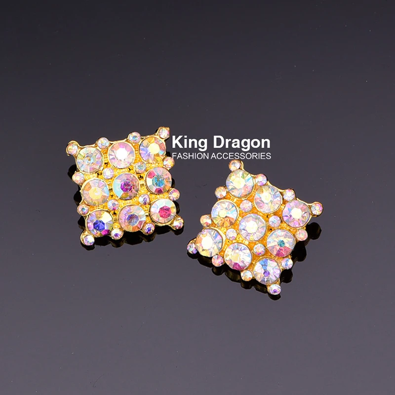 Новое поступление кнопки AB со стразами задняя часть хвостовика 5 шт./лот 15 мм