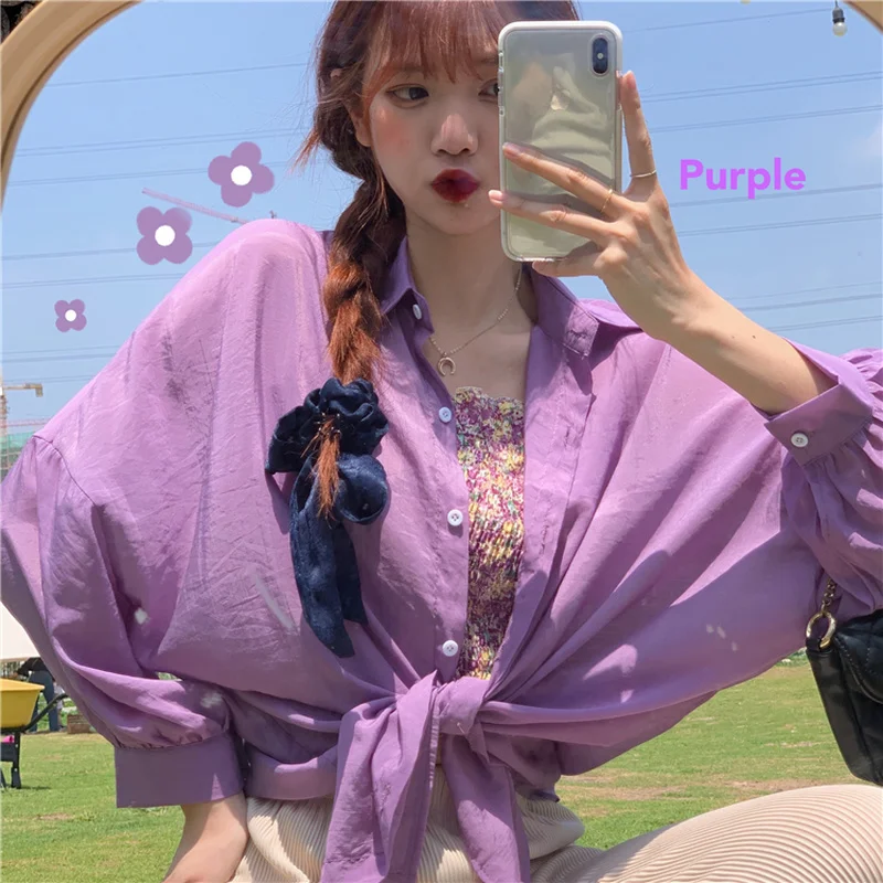 Летние женские топы и блузки дикая свободная тонкая рубашка ярких цветов с