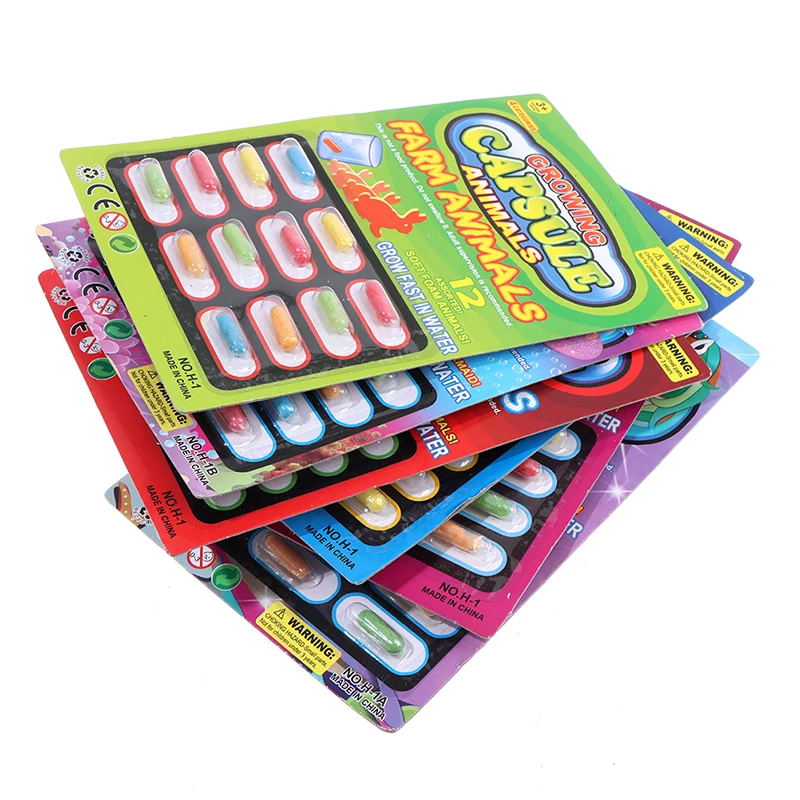 Juguete de ba&ntilde;o de dinosaurios de dibujos animados, c&aacute;psula de cultivo, nuevo, m&aacute;gico, suave, 12 unids/set por set-1