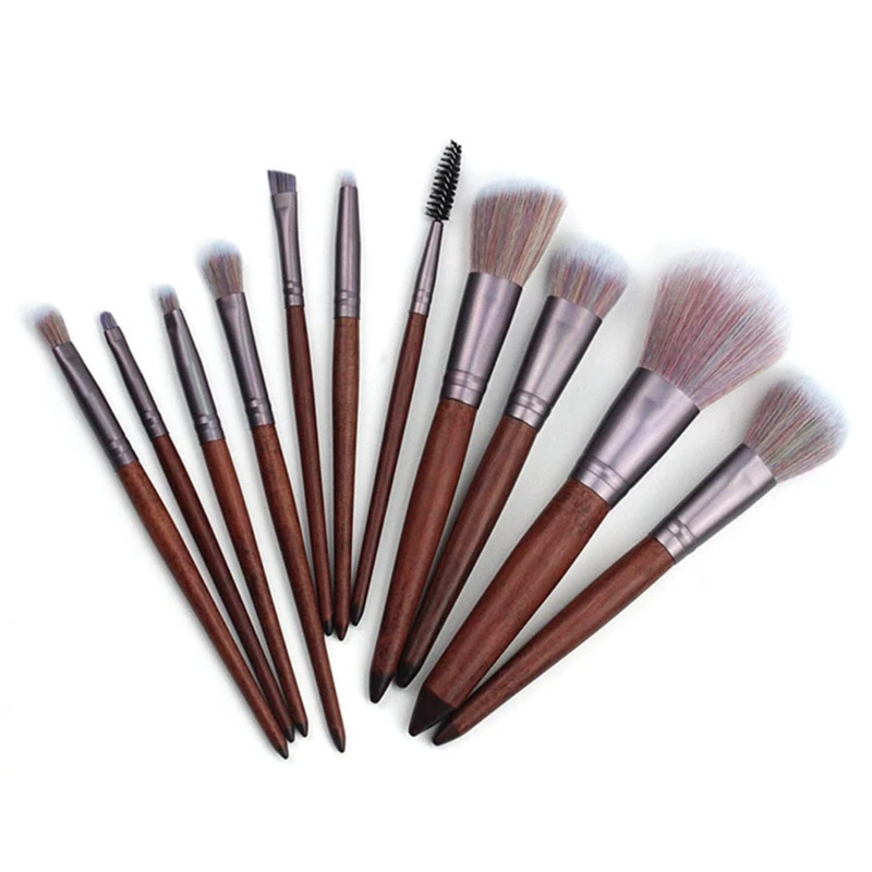 

11Pcs Makeup Brushes Set Cosmetic Foundation Powder Blush Eye Shadow Lip Blend Wooden Make Up Brush Tool Kit with Bag