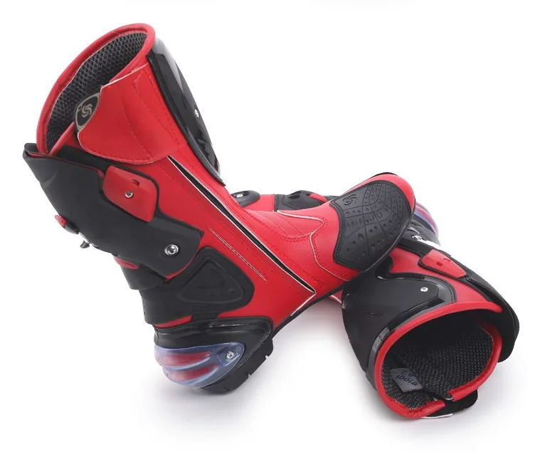 

Кожаные мотоциклетные ботинки, профессиональная обувь для скоростных гонок, защита от падения