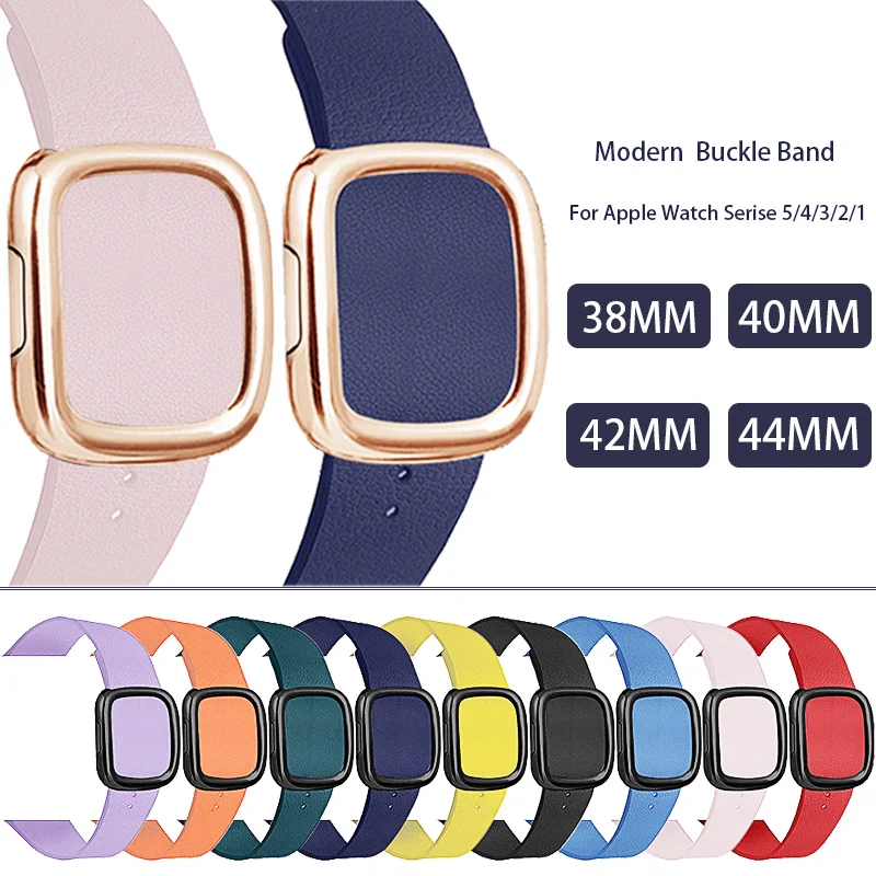 

New modern style Leather Loop strap for Apple Watch Series 5 4 3 2 bands Bracelet for iWatch 38/40/42/44mm Watchband Accessories