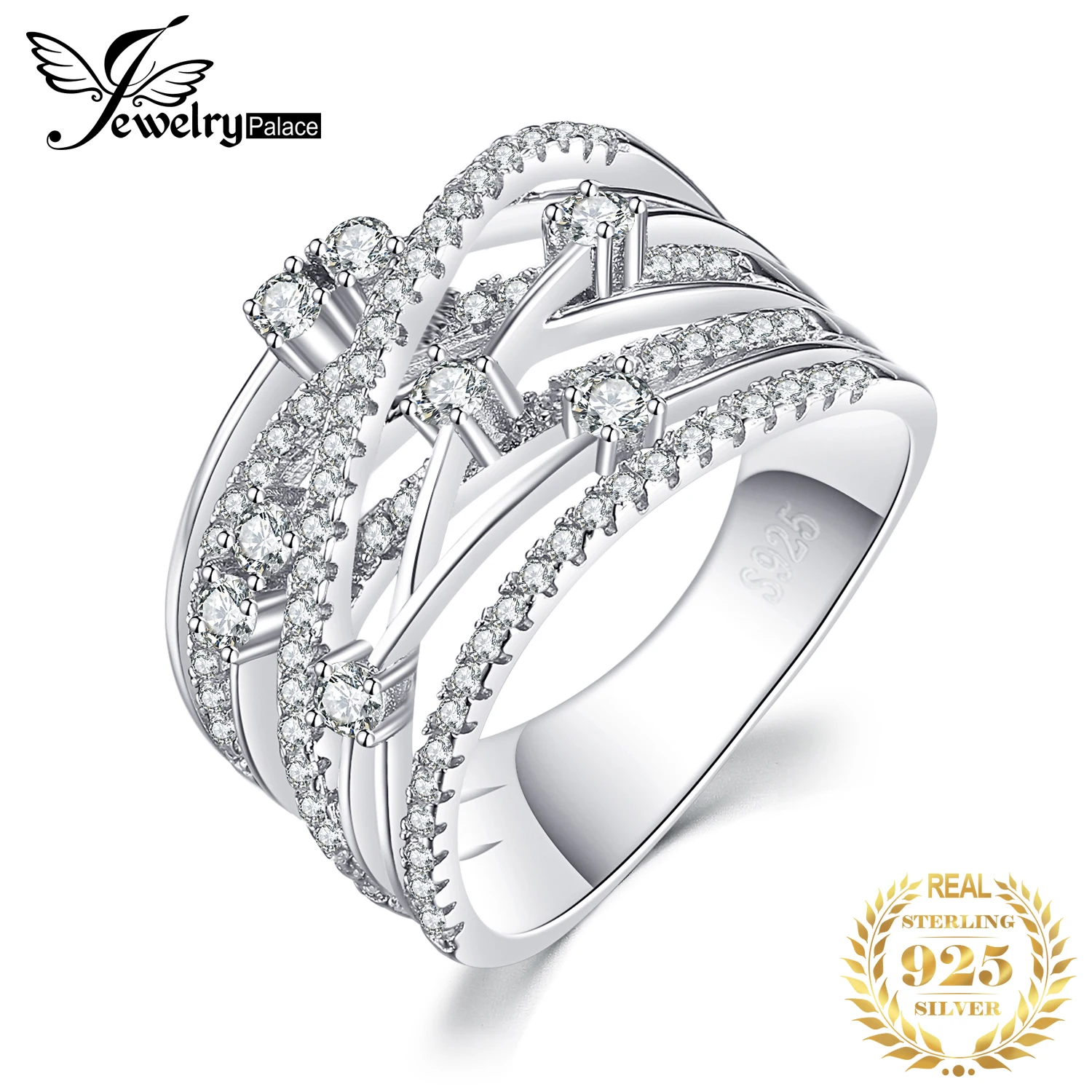 JewelryPalace роскошный круглый широкая полоса коктейльное кольцо для Для женщин