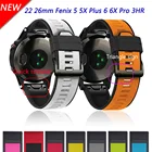 Силиконовый ремешок для наручных часов Garmin Fenix 6X 6 6S Pro 5X 5 5S плюс 3 HR 945 935 D2 браслет 26 22 мм простого кроя быстросъемный ремешок на запястье