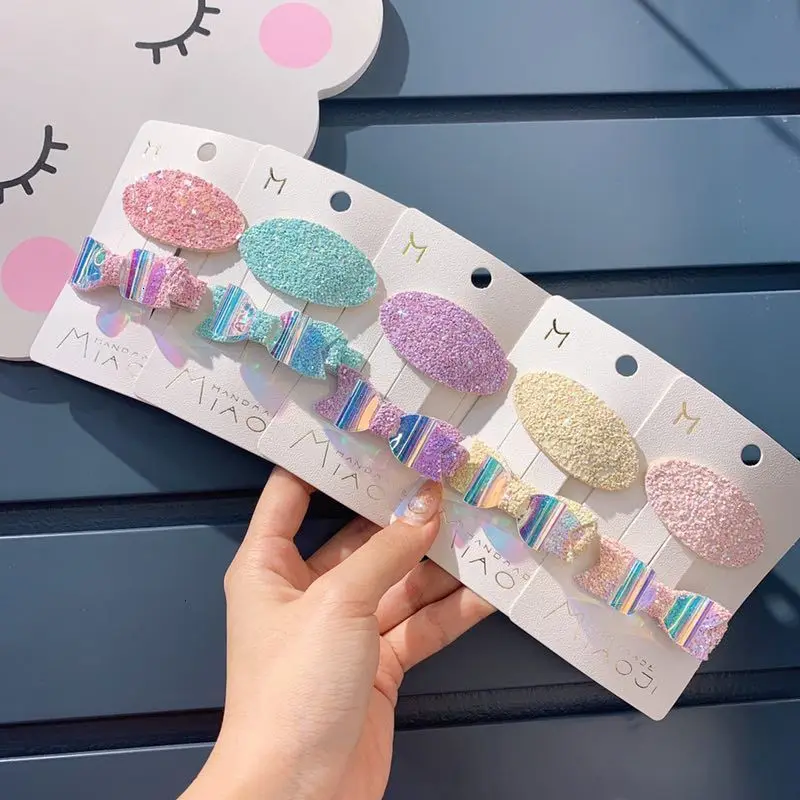 2 шт. заколка для волос с сердечками Han Shan пудра пайетками Bb Mix Детский комплект