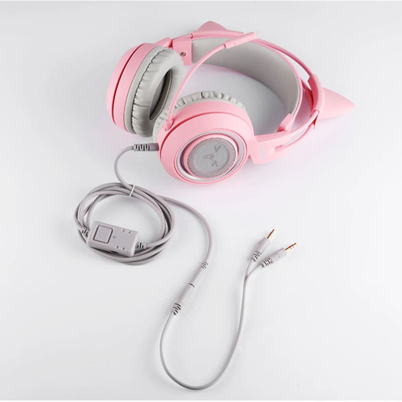 SOMiC G951S Игровые наушники 3,5 мм+ USB DJ глубокий бас Кот в наушниках с микрофоном для компьютера Профессиональный геймер
