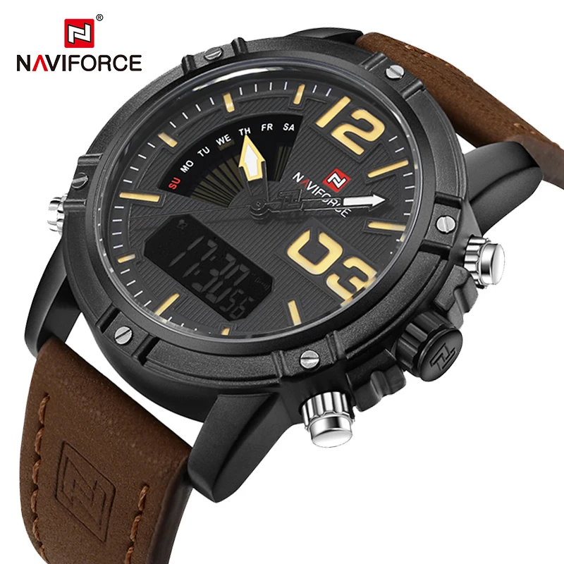 Часы наручные NAVIFORCE Мужские кварцевые роскошные Брендовые спортивные