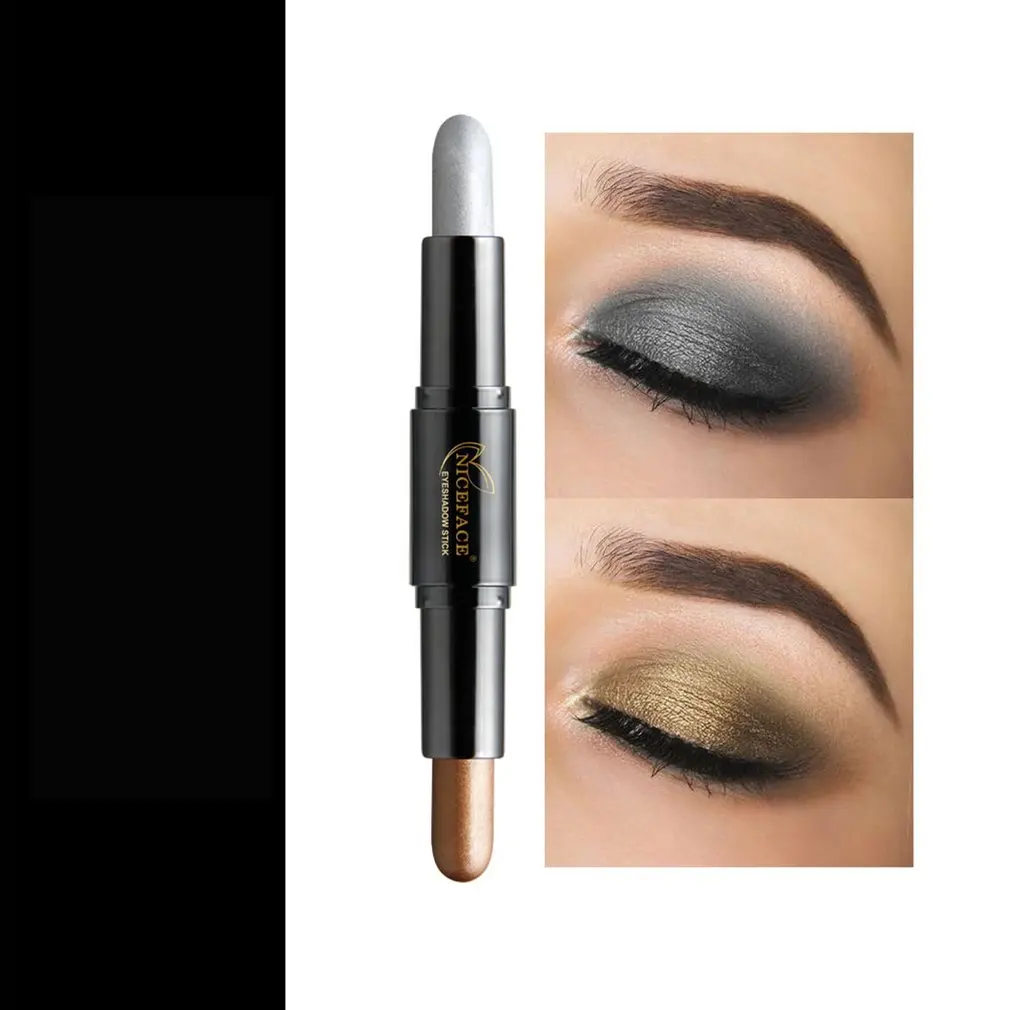 Двойной головкой карандаш для век 2 цвета золотого с бриллиантами Розовый