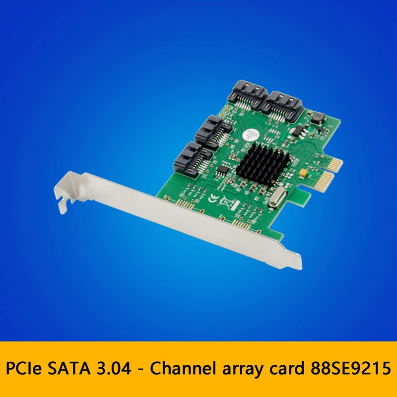 

PCIe SATA3.0 Riser Card 9215 PCI-E X1 to SATA 3.0 Expansion Card 4XSATA Gen III 6Gb/S Adapter Card