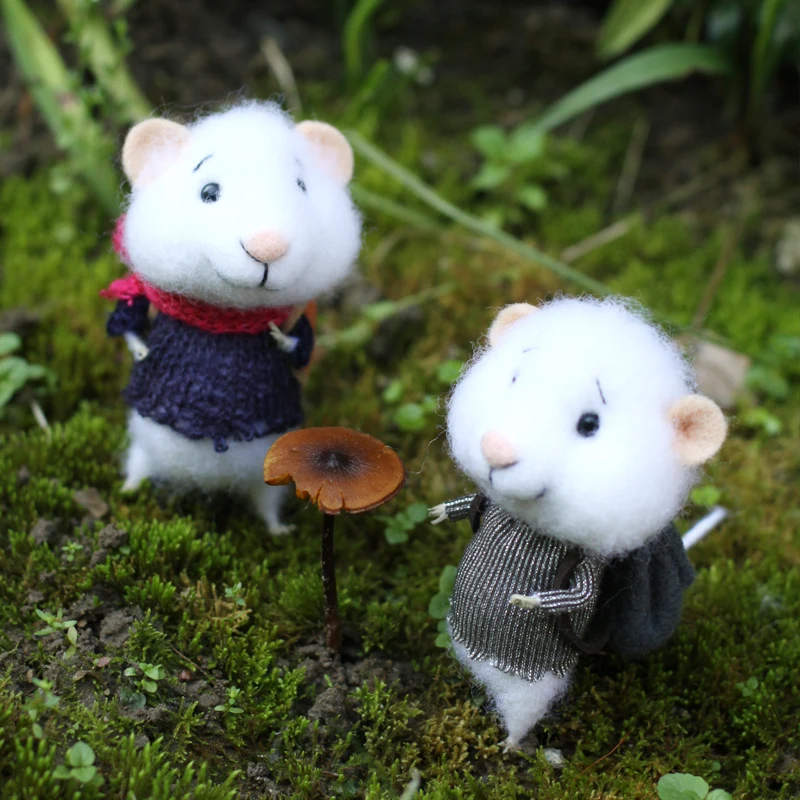 Необработанная шерстяная Войлочная игрушка сделай сам мультяшная Милая мышь