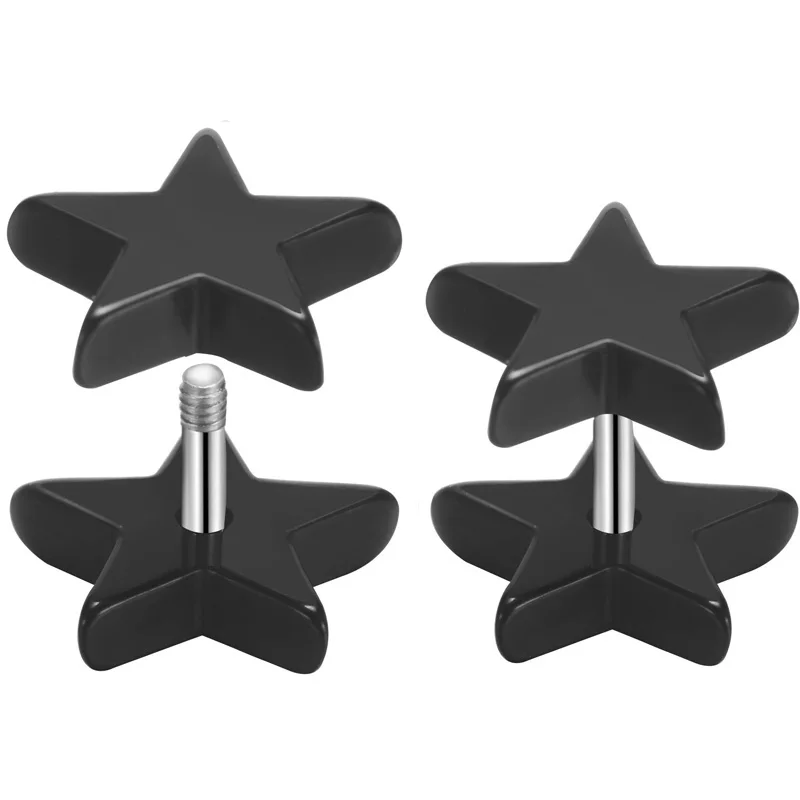 Лидер продаж пара звезд миниатюрные черные прозрачные звезды гвоздики для