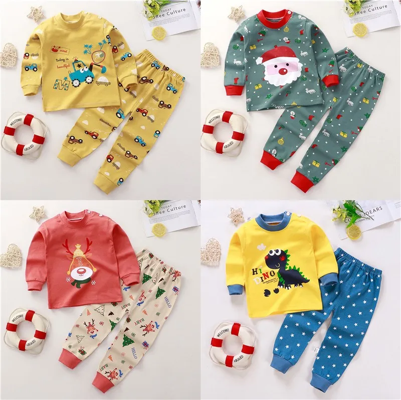 Детский пижамный комплект 2022 года футболка с длинным рукавом и брюки костюм