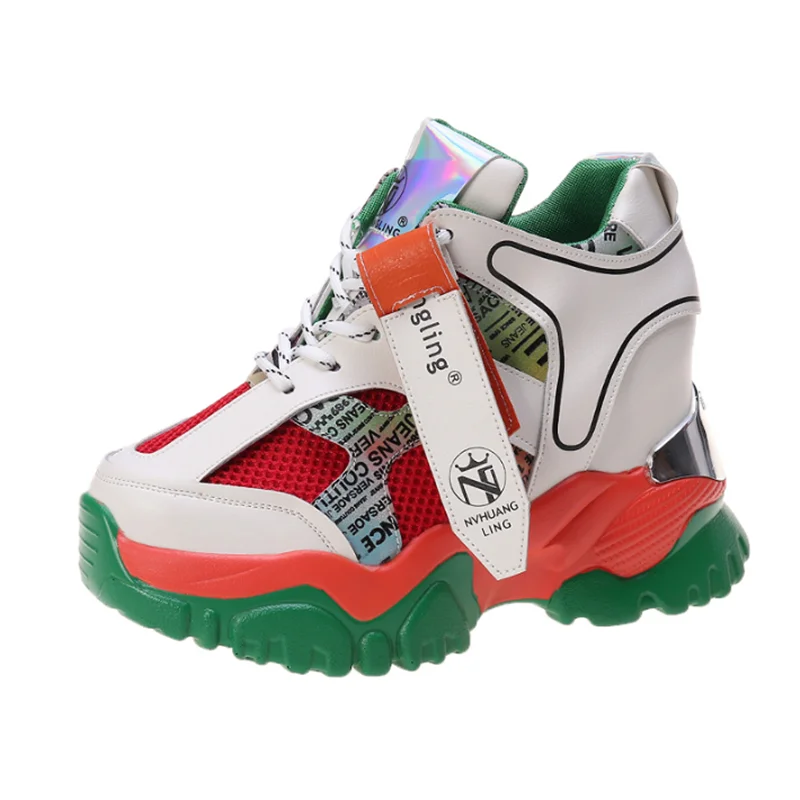 

Hot Sales Women Platform Sneakers Designers Mesh Breathable Casual Sport Shoes Woman Fashion Chunky Sneaker Ladies Lacing Shoes