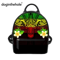 doginthehole polynesian plumeria women backpack flower print mini pu leather shoulder bag female casual fashion reggae color bag