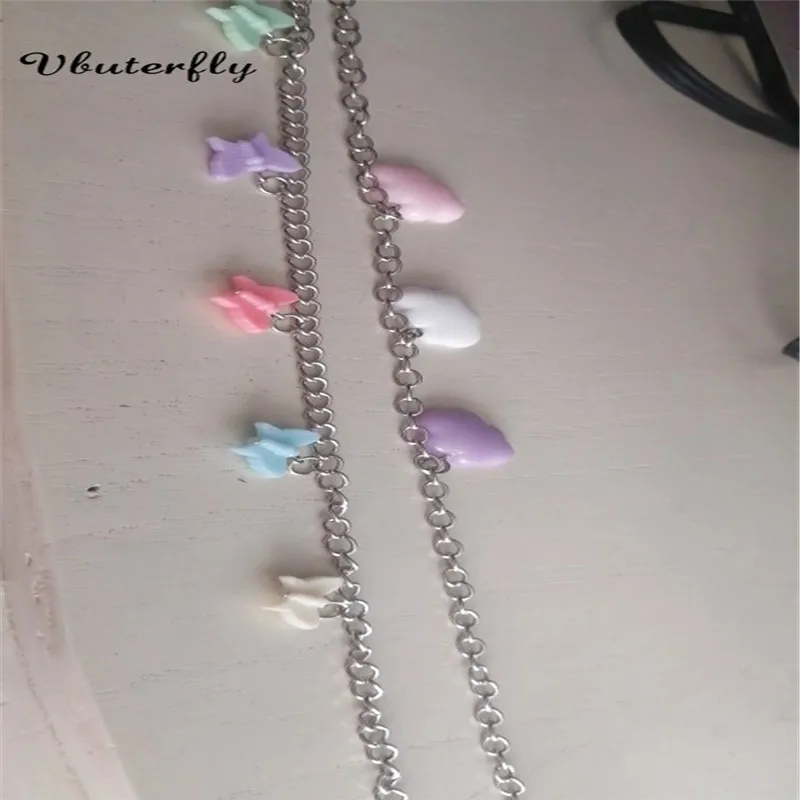

Cloud Pastel Acrylic Necklace for E-girl 90s Harajuku Jewelry Pink-multicolor Pastel Necklace Cloud Choker Pastel LK39D