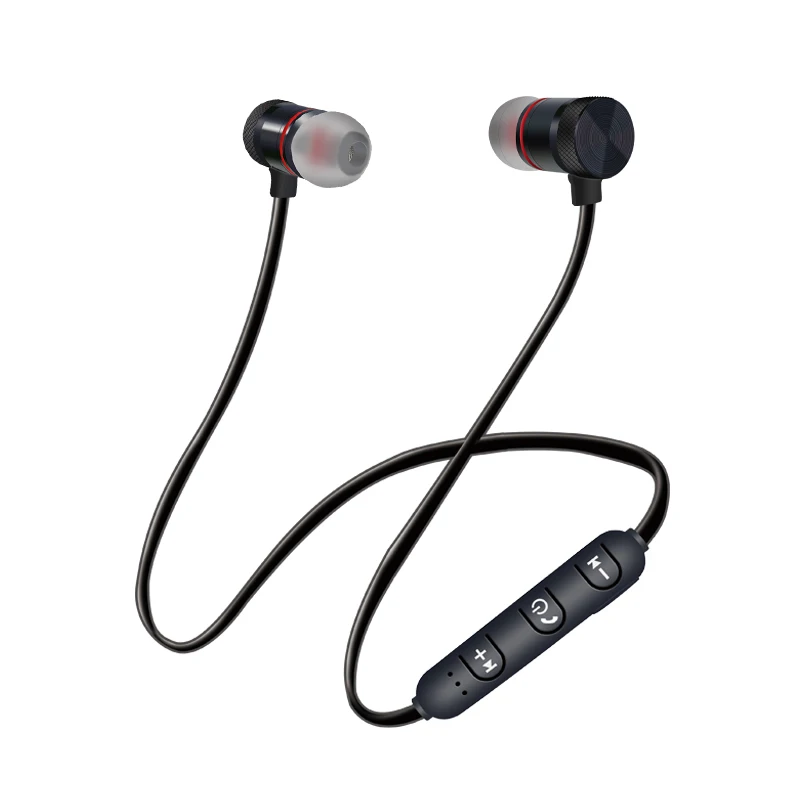 Bluetooth беспроводные наушники спортивные беговые стерео магнитные с микрофоном