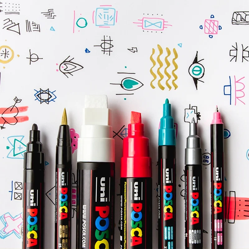 3 шт. Mitsubishi Uni Posca PC 17K маркерная ручка Экстра широкая Tip 15mm 8 цветов выбор офисных