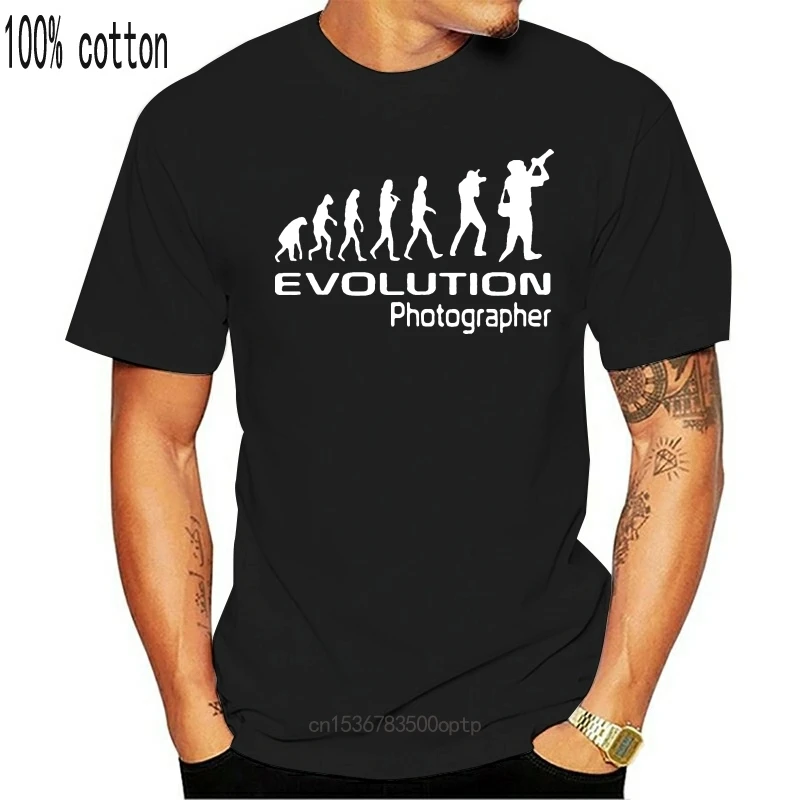 

New 2021 Fashion Evolution Of A Photographer Short Sleeve Photography Cameraman Mens Brand Gift T Clothing T-Shirt Good Quality