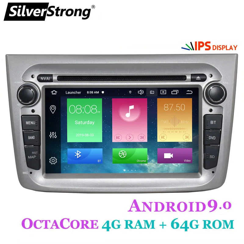 SilverStrong Android9.0 4G 64GB Автомобильный DVD для Alfa Romeo MITO автомобильный Радио gps для Romeo dvd android9.0 1din canbus опция 2GB16GB