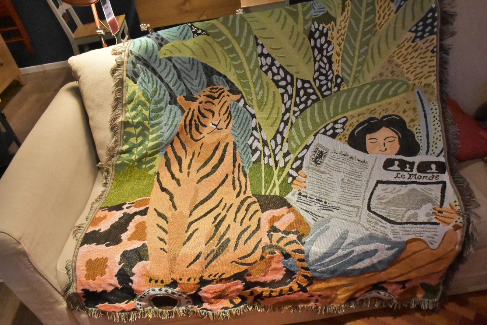 Декоративное покрывало для дивана с геометрическим рисунком|Одеяла| |