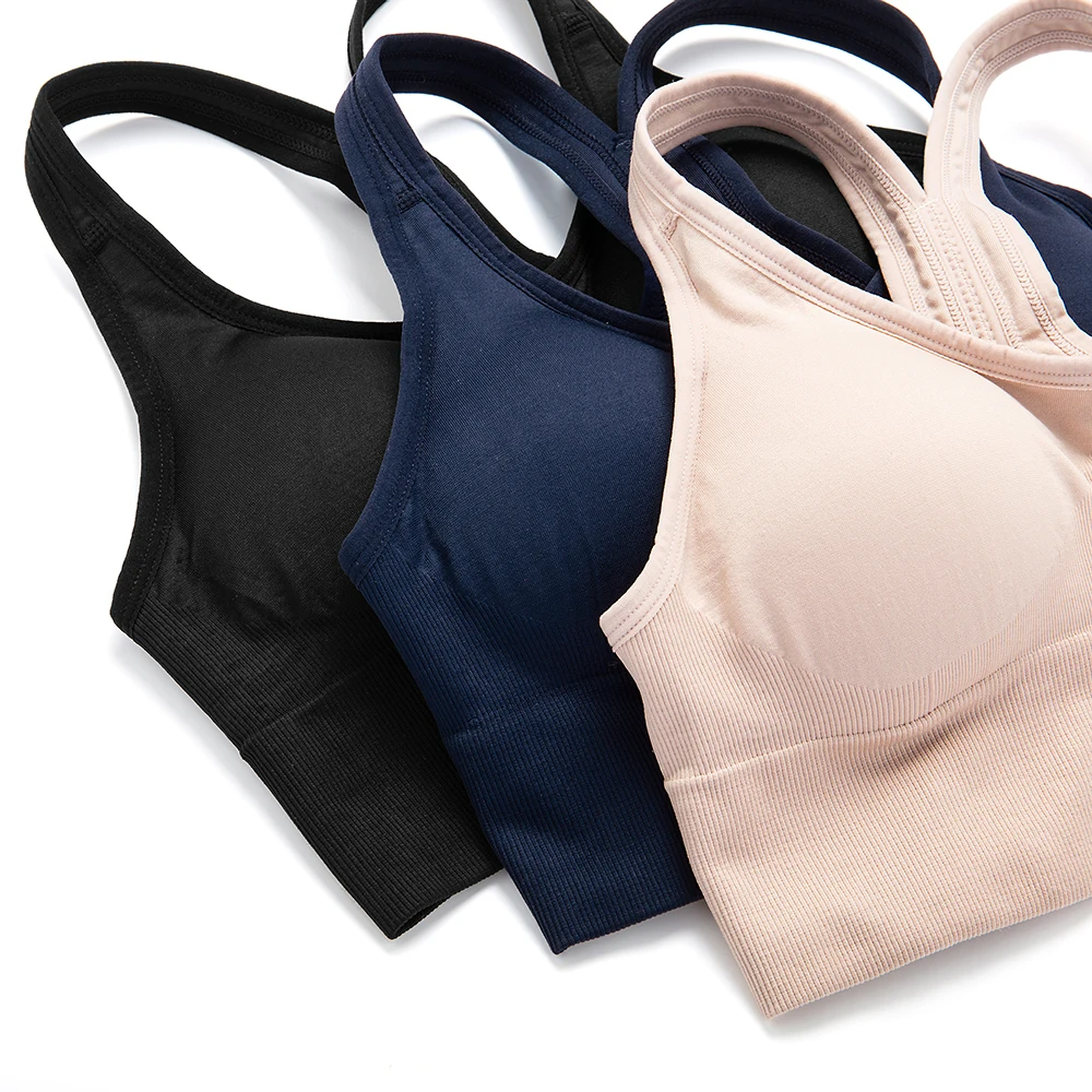 Женский Бесшовный Легкий спортивный бюстгальтер со съемными прокладками