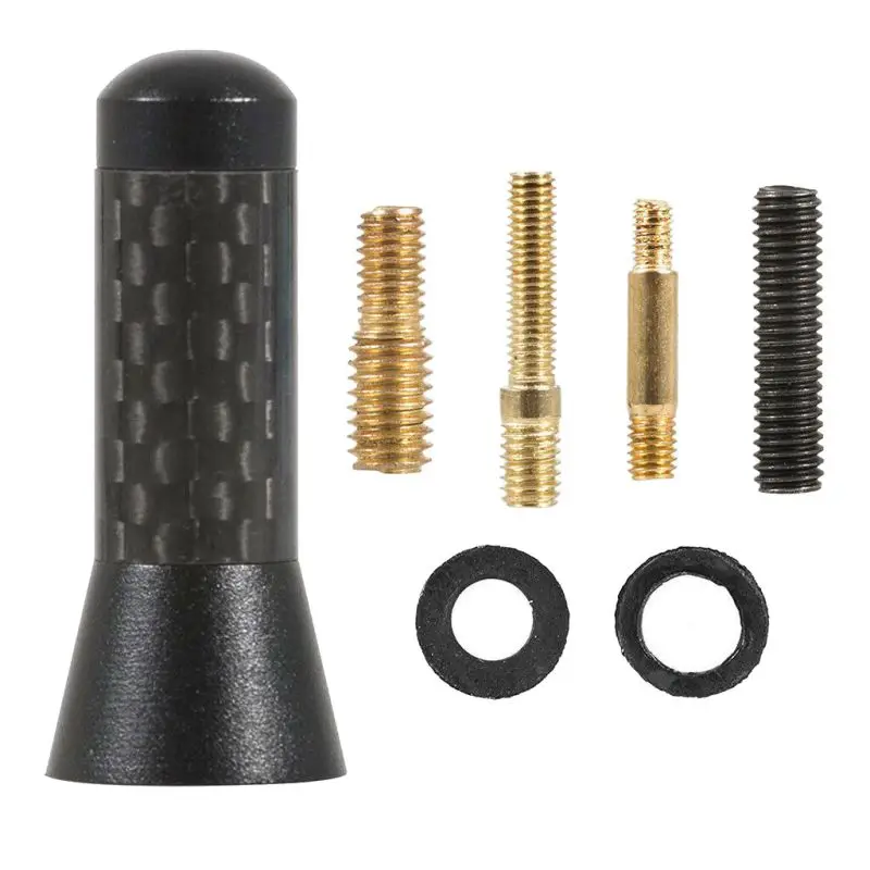 

Для модификации автомобиля, металлические антенна из углеродного волокна, Универсальная линия, 1,4 дюйма, Короткая Толстая декоративная ант...