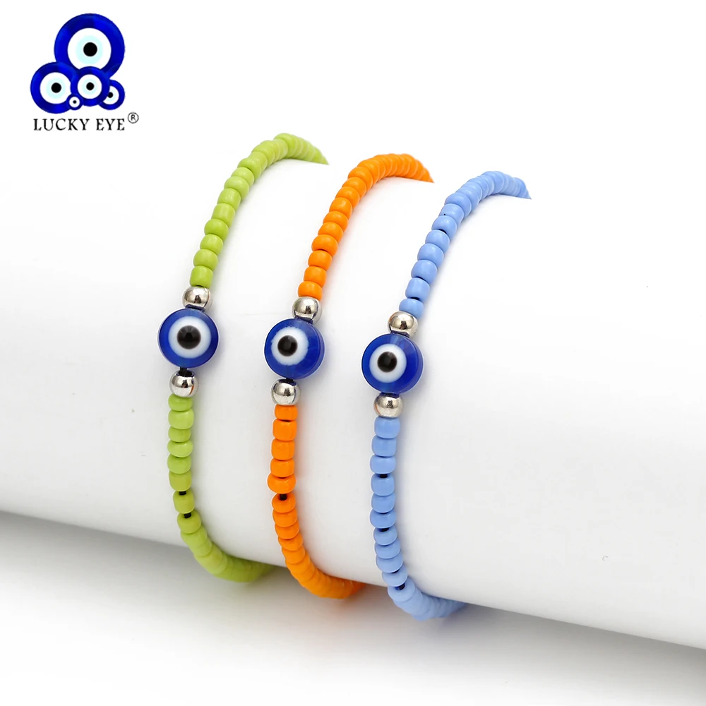 Lucky Eye Miyuki Bead синий браслет evil Плетеный Браслет цепочка Strand регулируемые